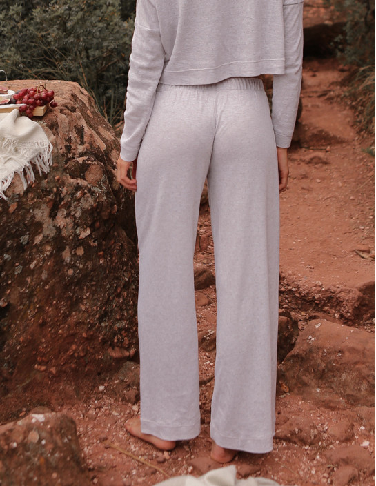 Pants palazzo Openwork Knitwear coffee