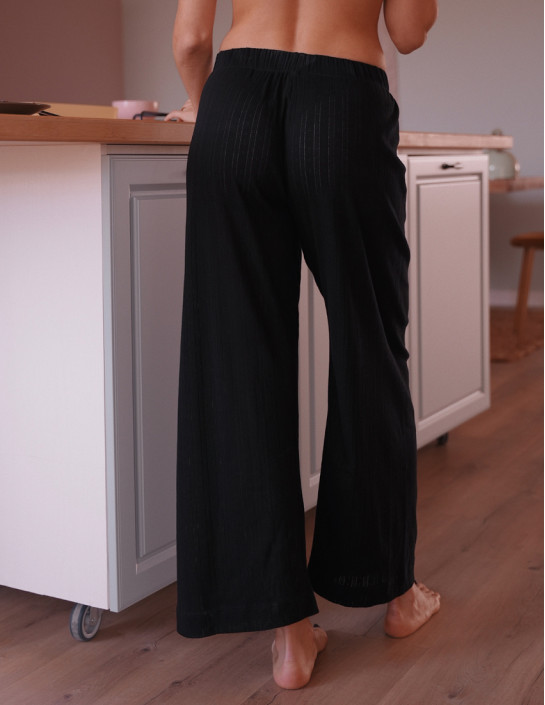 Pants palazzo Openwork Knitwear black