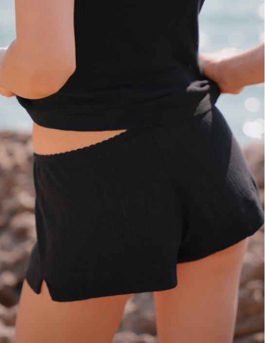 Shorts Openwork Knitwear black