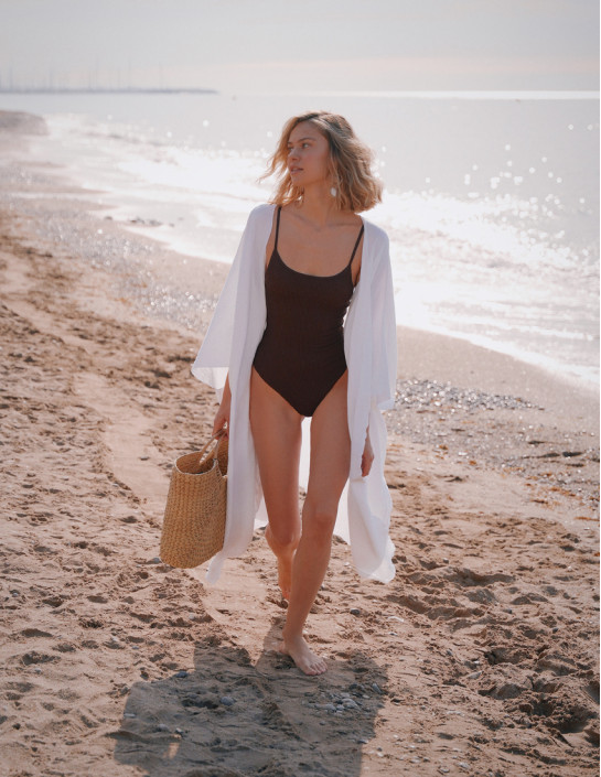 Muslin Kimono with Belt White