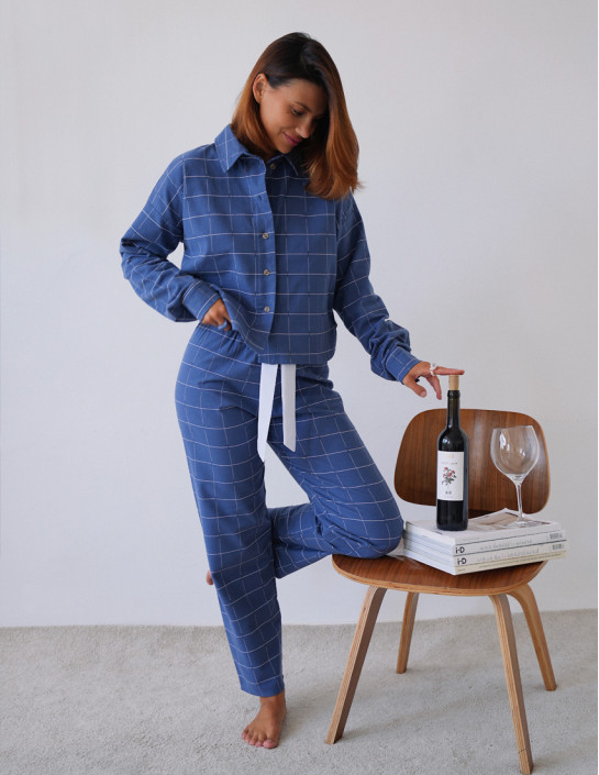 Pants Flannel Jeanscolor