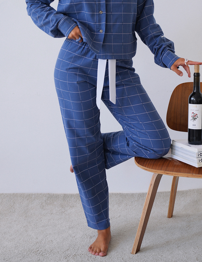Pants Flannel Jeanscolor