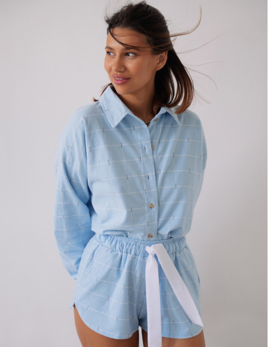 Shotrs Flannel Blue