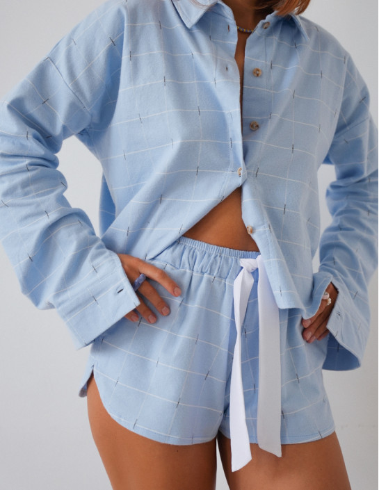Shotrs Flannel Blue