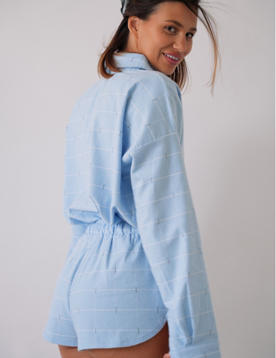Shotrs Flannel Blue