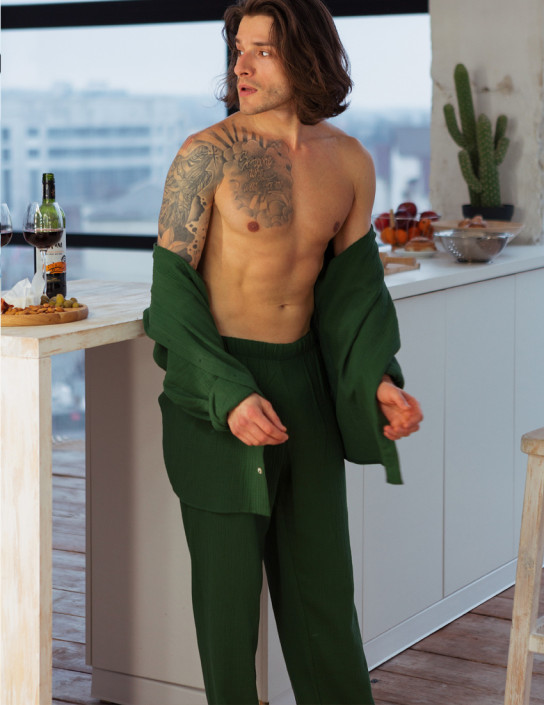 Men's Green Muslin Pants