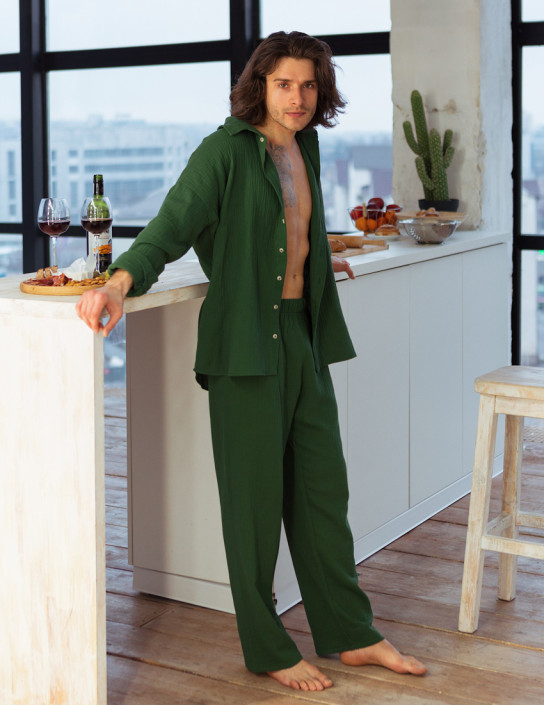 Men's Green Muslin Pants