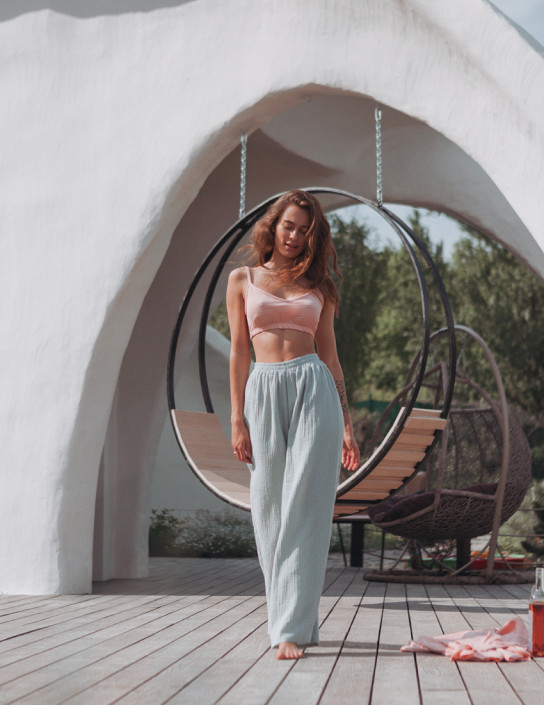 Pistachio Muslin Palazzo Pants