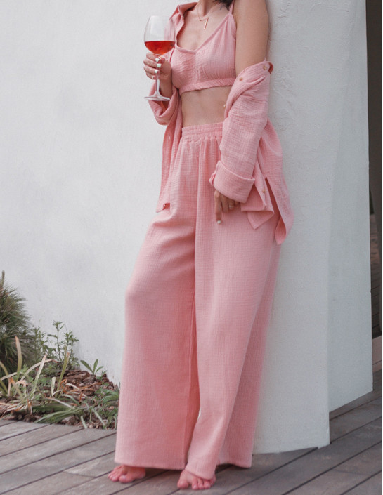 Powder Muslin Palazzo Pants