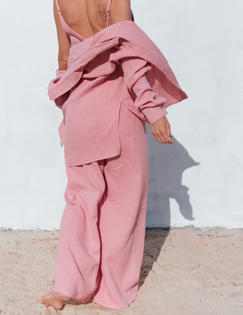Tea rose Muslin Palazzo Pants