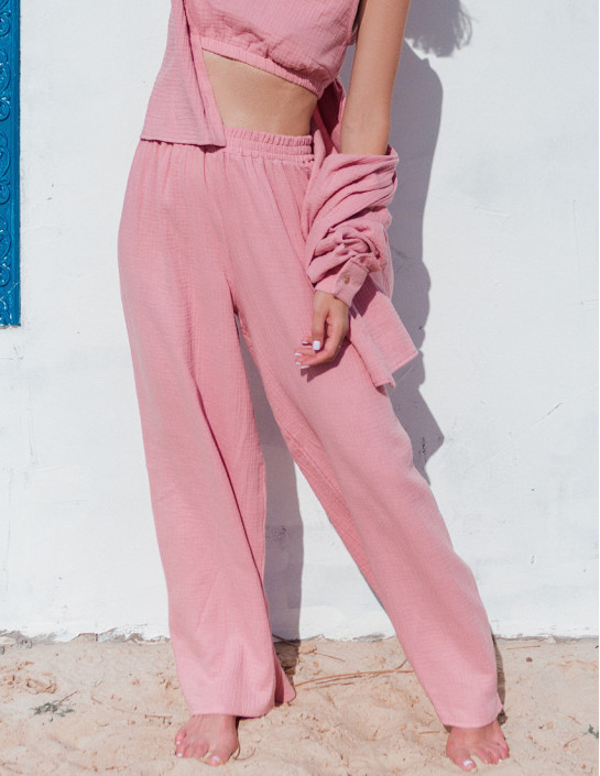 Tea rose Muslin Palazzo Pants