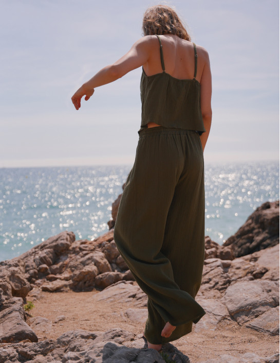 Set: Palazzo Pants & Top| Khaki