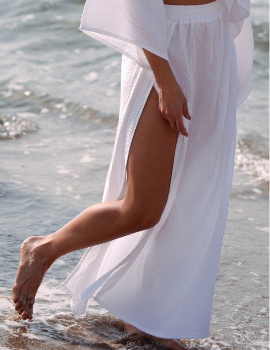 White long muslin skirt