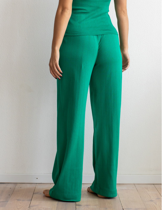 Pants palazzo Openwork Knitwear emerald