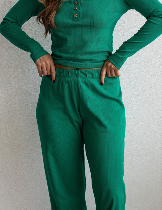 Straight trousers Openwork Knitwear emerald