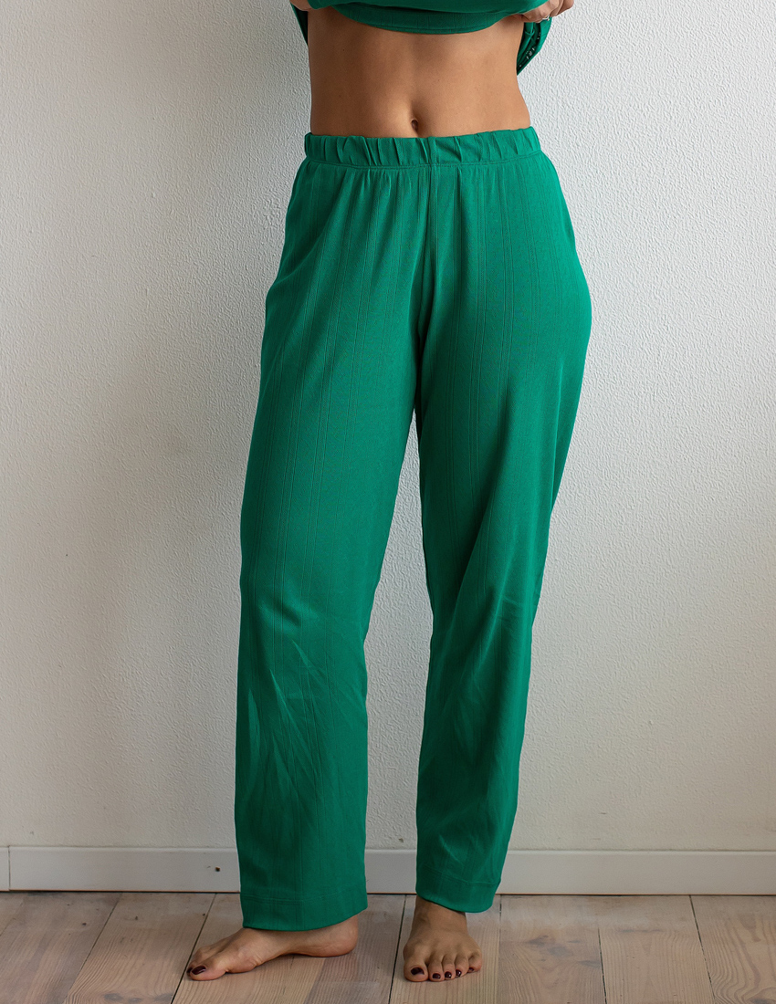 Straight trousers Openwork Knitwear emerald
