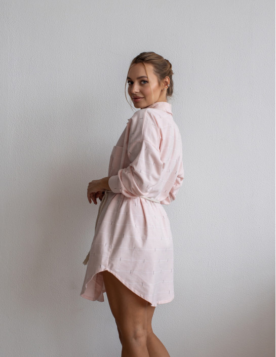 Flannel shirt dress, powder