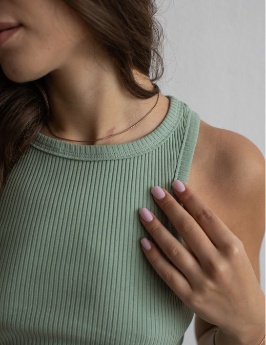Ribbed lightgreen tank top